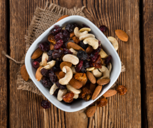 Bowl Of Trail Mix. Healthy Quick and Easy Lunch Ideas for the Girl on the Go